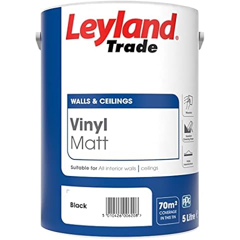 Leyland Trade Black Vinyl Matt Emulsion Paint Cover