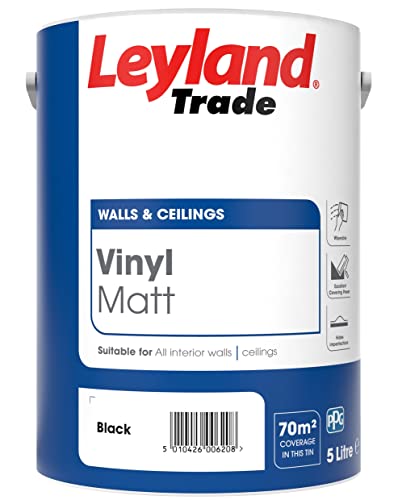 Leyland Trade Vinyl Matt Emulsion Paint - Black 5L