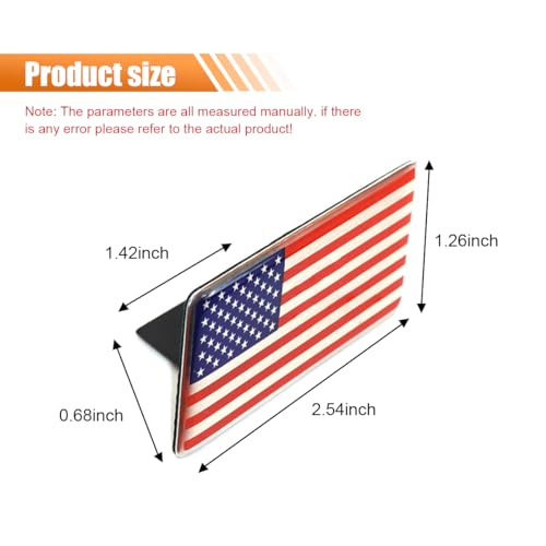 Image of Front & Tailgate 3D America Flag Grille Emblem Badge - Car Front Grill Badge Sign Emblem, Auto Bumper Fenders Decoration Sticker Decals Car Body Exterior Decor Accessories (USA Flag)