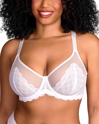 Image of HSIA Minimizer Bras for Women Large Bust Full Coverage Lace Plus Size Bra - Mermaid Scales