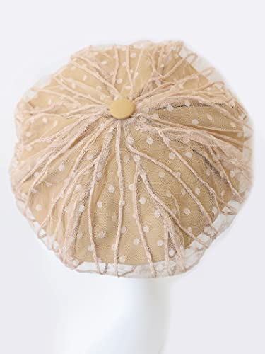 Aichuan Women’s Lace Beret French Style Vintage Summer Spring Octagonal Cap Hats For Ladys (Khaki) #TOP1