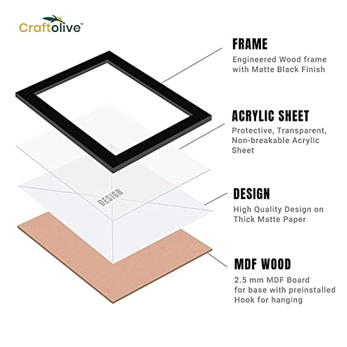 Image of Craftolive BTS Photo Frame for Army & Fans - Paper, Acrylic Sheet, MDF Wood, Engineered Wood - Wall, Bedroom, Hostel Room, Doors, Hall Decor - BTS Gift, Merch, Photocard (Black)