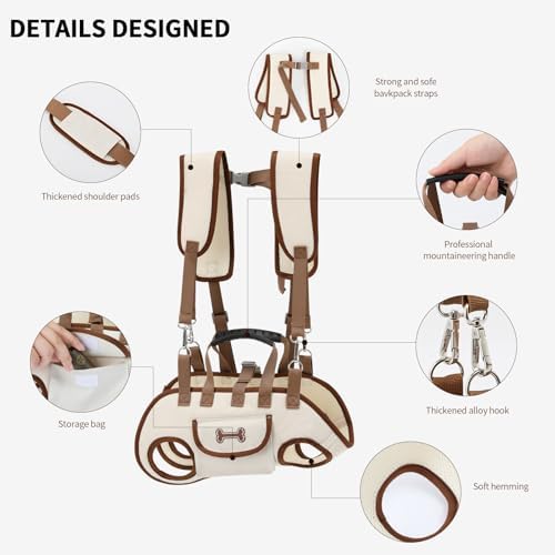 Dog Backpacks Carrier for Small Dogs - Adjustable Lift Harness