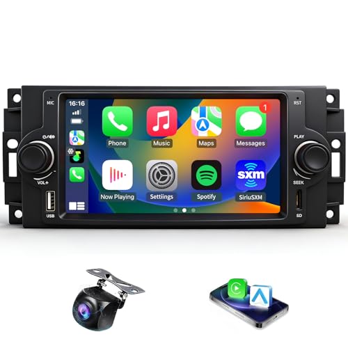 Car Radio for Dodge Ram 1500/2500 2006-2008 Chrysler 300C 2004-2008 Jeep Grand Cherokee 2005-2007 Upgrade Stereo with CarPlay Touch Screen Fast Charge Android Auto Bluetooth Backup Camera 64G ﻿