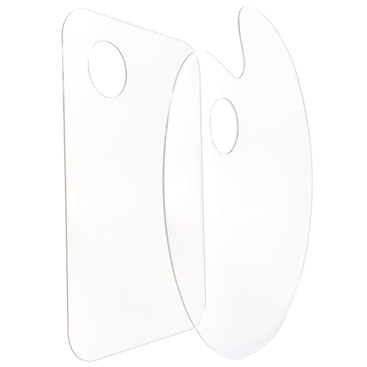 NUOBESTY 2Pcs Acrylic Paint Trays for DIY Pigment Mixing Durable Non Stick Painting Palette with Thumb Easy to Clean Art Supplies for Artists and Hobbyists