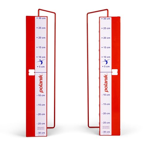 Polanik High Jump Crossbar Multi-Brackets - Adjustable in 5 cm Increments - 13 Heights - with Bar Deflector - Durable & Stable