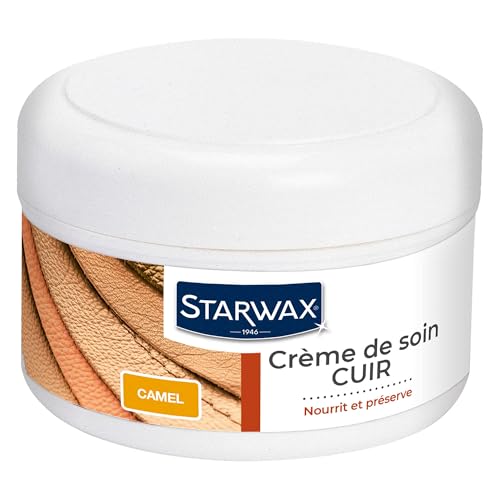 Crème de soin cuirs colorés STARWAX contre le dessèchement des sièges auto et vestes camel