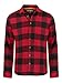 Produktbild riverso Herren Freizeit Hemd RIVArne Regular Fit Karohemd Flanellhemd Holzfällerhemd kariert Langarm Rot, M, 100% Baumwolle, Größe:M, Farbe:Cherry Red (15300)