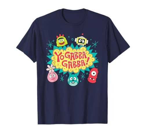 Yo Gabba Gabba! Logo with Character Heads TV Show T-Shirt