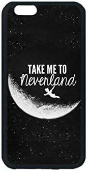 Peter Pan Flying w Moon Take Me To Neverland Custom Image Special Designed for Apple iphone 6 4.7" phones case,Black Silicone Rubber TPU iphone6 4.7" inch Case Cover