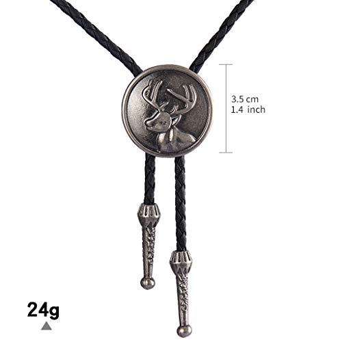Image of GelConnie Native American Bolo Tie Rodeo Cowboy Leather Necktie Western Necklace Costume Accessories for Men,Women