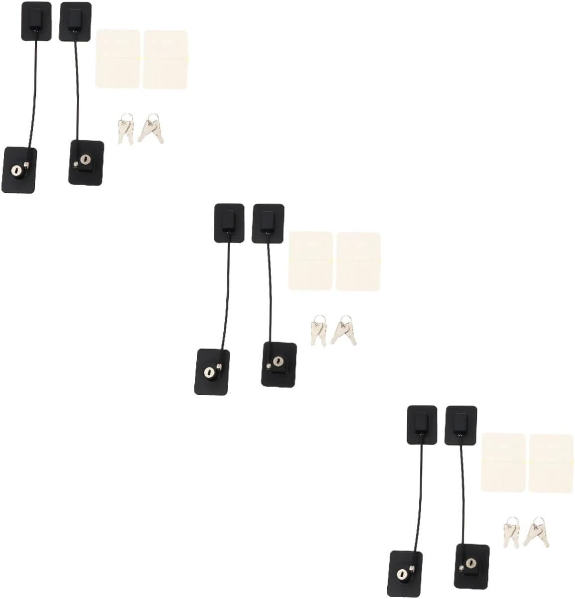 Hemoton 6pcs Refrigerator Door Lock Non-drilling for Fridges and Cabinets Self-adhesive Tape Easy Installation and Removal Black