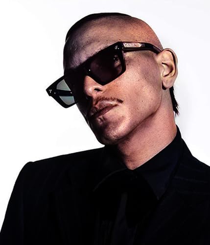 EYLRIM Trendy Square Sunglasses for Men Women Square Frame Sun Glasses with Hammer Shaped Rivet Design3