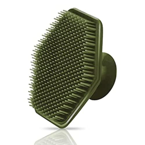 Image of VWMYQ Face Scrubber, Silicone Face Scrubber for Men, Gentle Exfoliator Pad & Massager, Facial Cleansing /Wash Brush - Removes Dead & Dry Skin (Army, Hexagon)