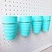 WORLD AXIOM Pegboard Bins with Rings Set of 4 - Ergonomic 1/4 Pegboard Accessories Cups- Peg Board Attachments for Art & Craft Supplies - Sturdy Pegboard Organizer Baskets Kit for Storage