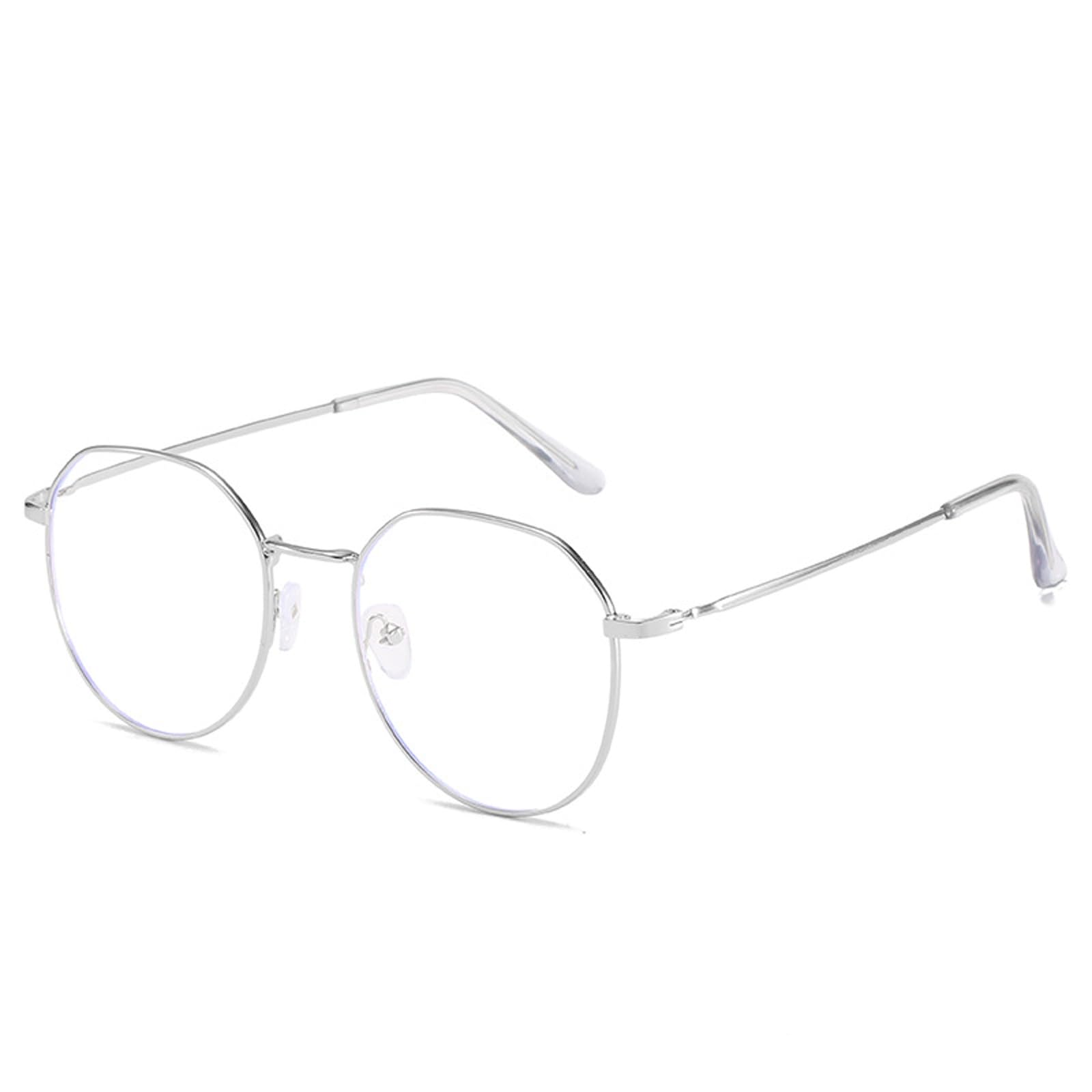 Gafas de luz Azul para ordenador con monturas poligonales unisex en color plata para oficina