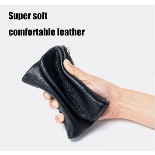 Unisex Pebble Leather Wallet, Genuine Leather Soft Purse for Coins and Cards, Small Wallets with Credit Card Holder for Women, Card Holder & Coin Purse (Dark purple)3