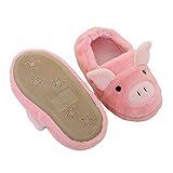  Haizhe Zapatillas de Estar por Casa Unisex Niños Lindo Suave Pantuflas Invierno Niñas Niños Algodón Calentar Zapatilla Rosa 20/22 EU (Talla Fabricante 13-14)