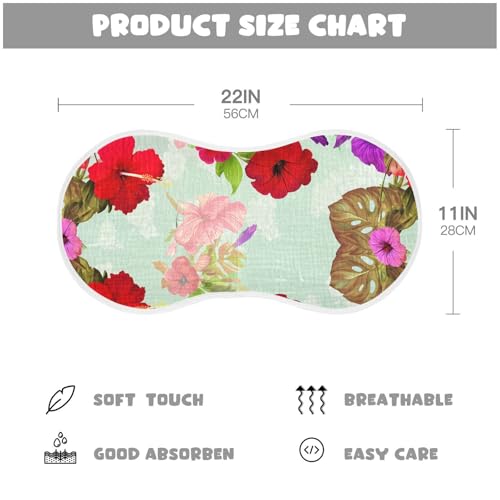 Hibiscus Morningglories Green Burp Cloths for Babies Burp Rag Cotton Spit Up Rag for Babies Girls Infants4