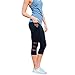 Produktbild Leggings Damen, ABsoar Damen Skinny 3/4 Leggings Patchwork Mesh Yoga Leggings Fitness Sport Capri Sporthosen (S, Schwarz)