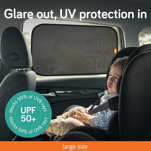Image of Baby Uma Car Window Shades (2 Pack) - 15.4″ x 25.8″, UPF 50+ Car Window Covers, 99% UVB + 94% UVA Protection, Static Cling Sun Shade with Travel Bag (Large)