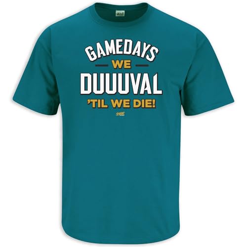 Smack Apparel Gamedays T-Shirt for Jacksonville Football Fans (SM-5XL) (Galapagos Blue Short Sleeve, X-Large)