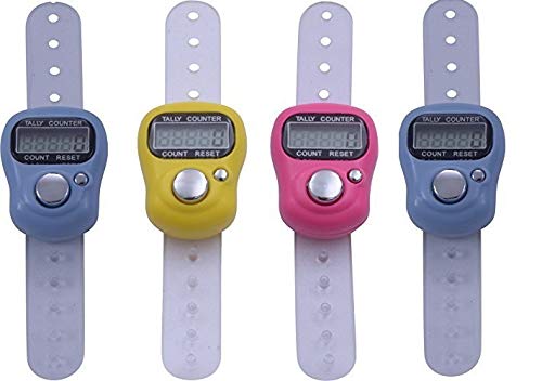 Inditradition Digital Hand Tally Counter | 5 Digit, Re-settable, Assorted Colour (Pack of 4)
