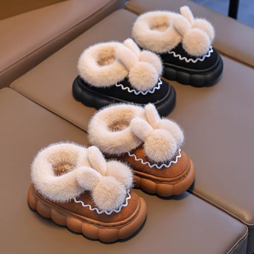 Kids Plush Fuzzy Non-Slip Slippers Girls Boys Cute Bunny Warm Winter Footwear Full Wrapped Shoes Indoor Outdoor2