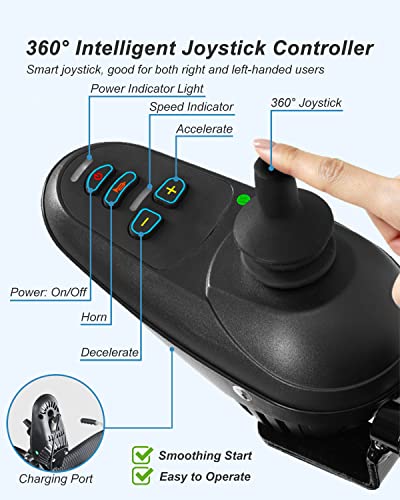 Foldable Electric Wheelchair For Adults - 360° Joystick Motorized Power Wheelchair - All-Terrain Folding Wheel Chair - Lightweight And Comfortable Travel Wheelchair For Seniors #TOP3