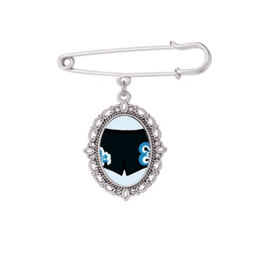 Broche noire illustration trommes taille M pour robe et chemise