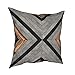 n/a Béton et bois carré de taies d'oreiller motif décoratif coussin de salle décorative coussin 18" (Color : A, Size : 45cm*45cm)