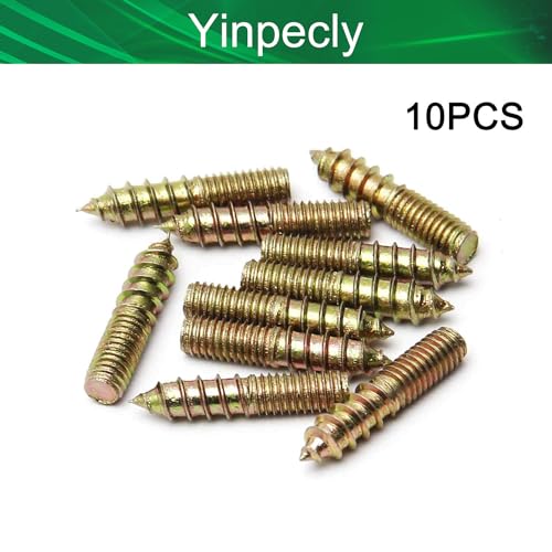 Image of Double Headed Hanger Bolts M6x30mm Carbon Steel Self-Tapping Screw for Pet Furniture, Outdoor Furniture, Household Furniture,Bronze 10PCS