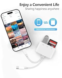 Aplimln Lecteur de Carte SD pour iPhone,de Carte SD USB C 3 en 1 avec USB, Adaptateur Cartes SD USB C Lecteur de Cartes pour iPhone 16/15/14/13/iPad/Samsung/Caméra