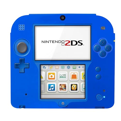 PdP Silicone Protective Case Compatible with Nintendo 2DS – Non-Slip Textured Grip Nintendo 2DS Case – Full Front and Back Protection 2DS Non-Screen Protector – Cute and Modern Colors (Blue)