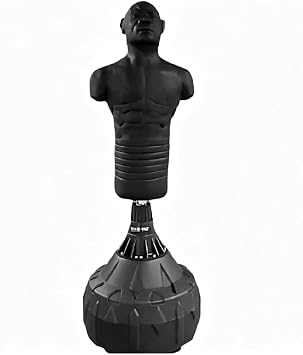 Freestanding Adjustable Boxing Dummy, 160-180cm Tall Rubber/Leather Human-Shaped Punching Bag for MMA, Kickboxing & Home Combat Training