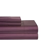Pointehaven 400 Thread Count Deep Pocket 100% Pima Cotton Sheet Set, Full, Plum