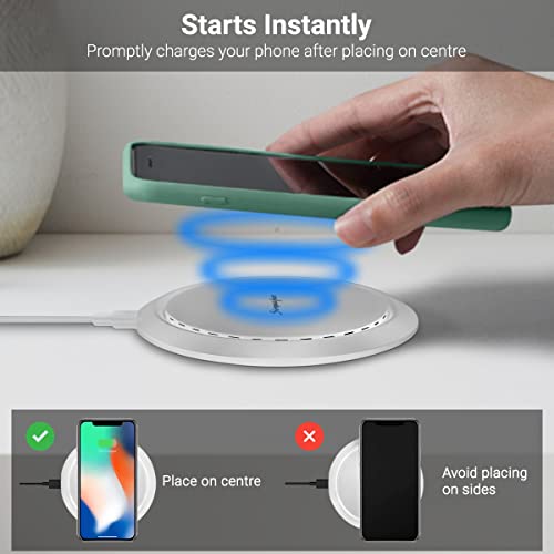 ULTRICS Wireless Charger, Wireless Enabled Ultra Slim Quick Charging Pad Compatible with iPhone 14 Pro Max/ 13/12/ 11/ SE/XS Max/XR/X, Galaxy S21 Ultra/ S20/ S10/ S9/ S8 Plus, S7/ S6, Note 20/10 - Image 4