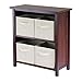 Verona 2-Section M Storage Shelf with 4 Foldable Beige Fabric Baskets RTM13640