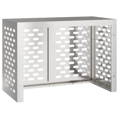 Abdeckung für Klimaanlage für den Außenbereich, Abdeckung für Klimaanlage, silberfarben, 100 x 50 x 70 cm, Edelstahl-5