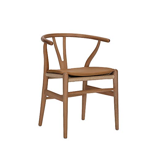 Vodur Wishbone Chair Cushion, Quality Pu Filled Foam Chair Cushion Pads, Seat Cushions For Hans Wegner Ch24 Y Chair (Brown) #TOP4