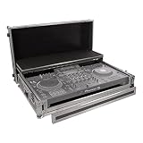 Plugger Case Flightcase Pioneer DJ XDJ-XZ ou contrôleur DJ de même dimensions. Flight case professionnel Noir Alu multiplis 9mm Cornière aluminium Station de travail DJ. Flight sur roulettes Trolley.
