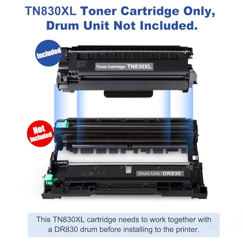 Image of TN830XL Black Toner Cartridge Compatible for Brother Printer HL-L2460DW 4PK