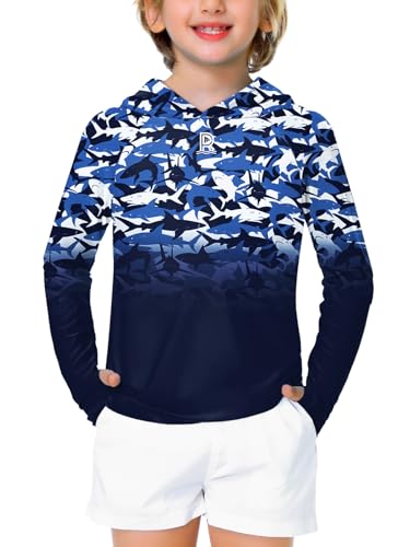 Image of Remimi Kids Sun Shirt Rash Guard Quick Dry Sun Protection Athletic Hoodie Hiking Shirts 3-12 Years