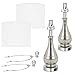 TPAMSWO Glass Table Lamps Set of 2, Modern 23.5” High Hand-Applied Silver Mercury Glass Bedside Lamps, for Bedroom Living Room Home Nightstand Table Lamp(with USB C+A 5V 2.1A Charging Ports)