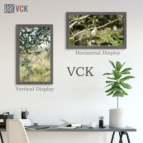 Image of VCK 14x24 Frames 3 Pack, Gray Grey Poster Frame MDF Wood with Polished Plexiglass, Wall Mounting Horizontal & Vertical Display