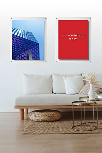 Cool Modern Frames Clear Floating Double Panel Acrylic Picture Frame, Silver Hardware, 18X24-Inch Art & Photos (Gms2127D) #TOP1
