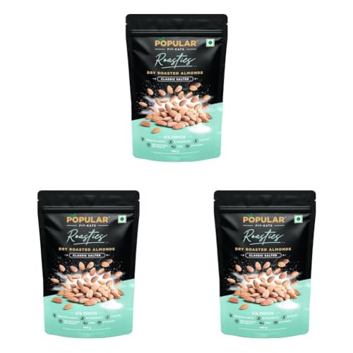 Image of Popular Roasties Dry Roasted Almond Classic Salted, 500 Gm (Pack of 3)