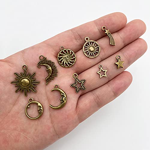 Jongdari Mixed Sun Moon Star Charm, Wholesale Jewelry Charms Craft Supplies, Celestial Charms Pendants For Jewelry Making And Diy Necklace Bracelet #TOP4