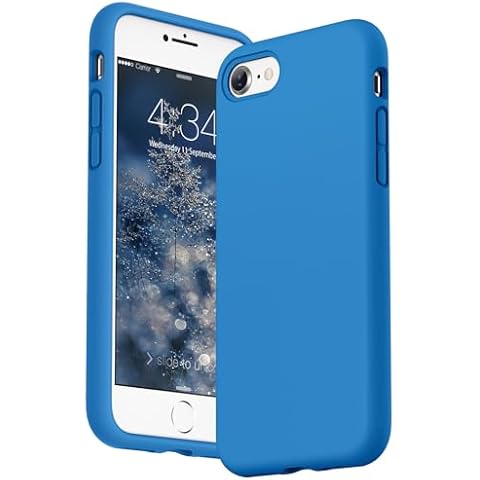 SURPHY Designed for iPhone SE Case, iPhone 8 Case, iPhone 7 Case, Liquid Silicone Phone Case for iPhone se 3rd 2nd SE 2022 SE 2020, Blue Cover