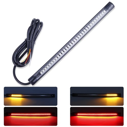 Kinstecks ​​32LEDs Indicatore di direzione per moto flessibile Striscia LED per moto Indicatore di direzione Luce freno Luce di guida Universale per motocicletta
